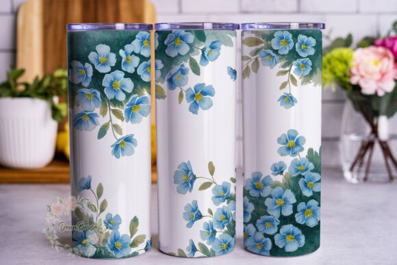 Blue Watercolor Floral 20oz Tumbler Wrap Review