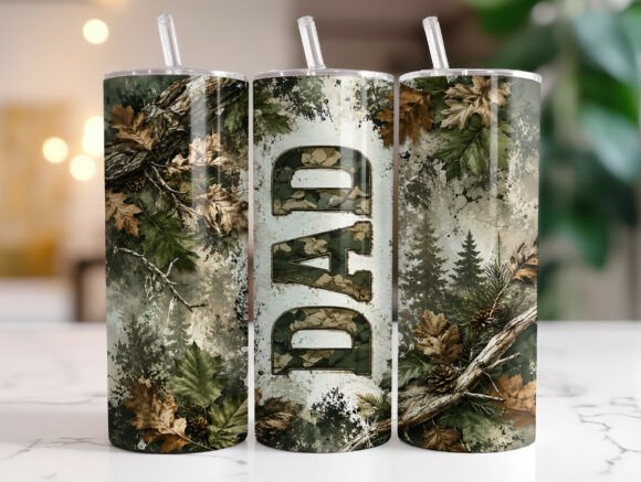 Camo Dad 20oz Tumbler Wrap Sublimation