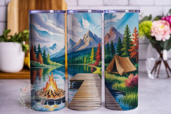 Camping Mountain Lake 20oz Tumbler Wrap Review