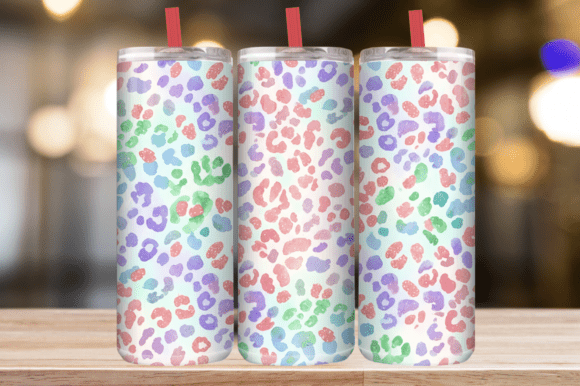 Colorful Watercolor Leopard Tumbler Wrap