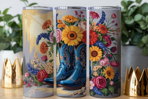Crafting Country Boots Floral 20oz Tumbler Wrap