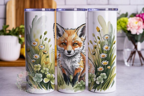 Cute Fox Daisy Clover Tumbler Wrap Review