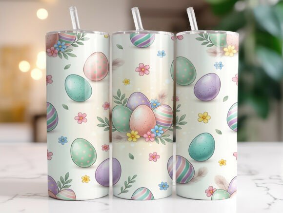 Easter Floral Egg Tumbler Wrap PNG Review