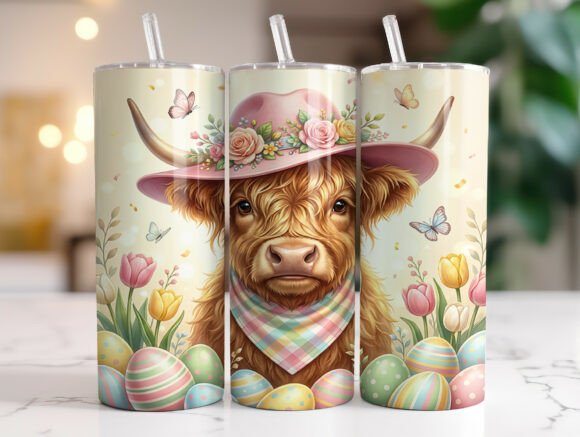 Easter Highland Cow Tumbler Wrap Review