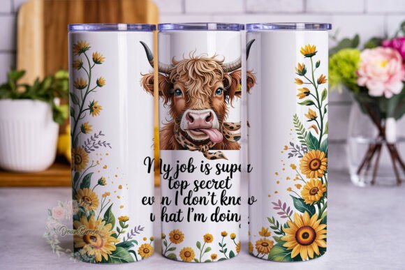 Funny Highland Cow Sunflower Tumbler Review