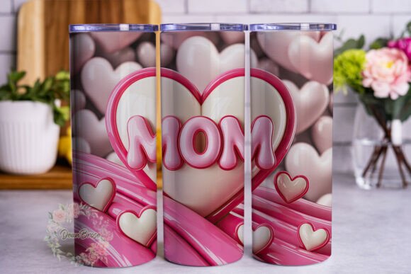 Glossy Pink MOM Hearts 20oz Tumbler Wrap Review