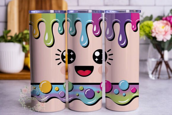 Kawaii Dripping Liquid Tumbler Wrap PNG Review