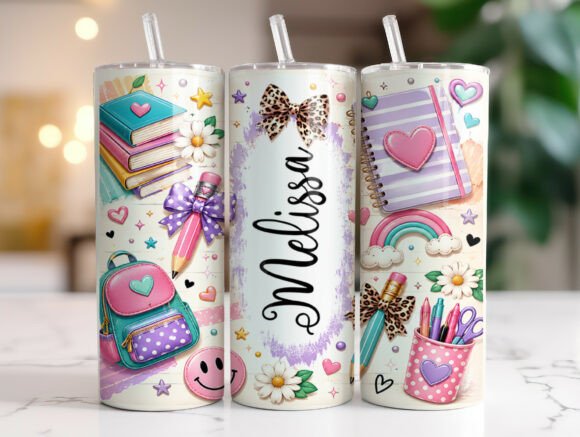 Pastel Teacher 20 Oz Tumbler Wrap PNG Review