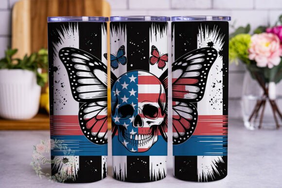 Patriotic Skull Butterfly 20oz Tumbler Review