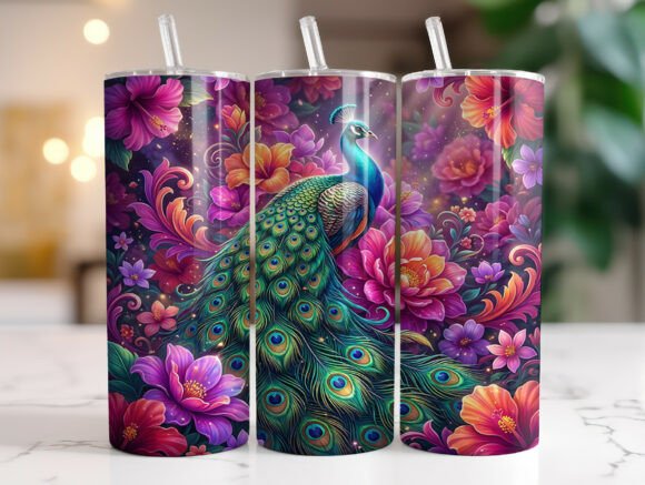 Peacock 20oz Skinny Tumbler Wrap Design Review