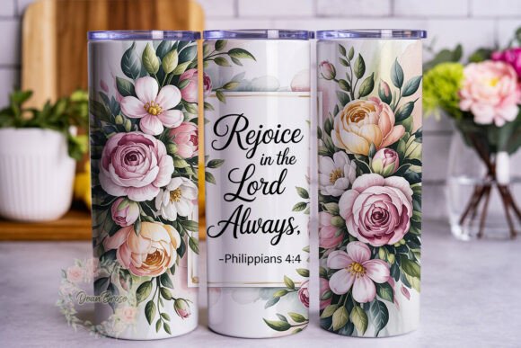 Rejoice Lord Floral Watercolor Tumbler Review