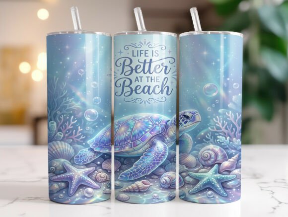 Sea Turtle Beach Quote 20oz Tumbler Wrap Review