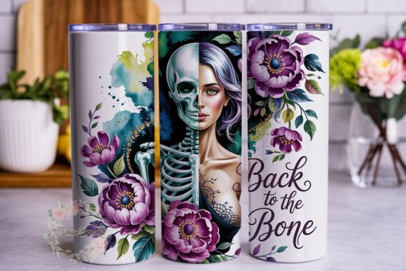 Skull Floral Beauty Skinny Tumbler Review