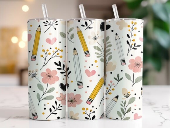 Teacher Pencil Flowers Tumbler Wrap Review