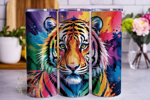 Vibrant Abstract Tiger 20oz Tumbler Wrap Review