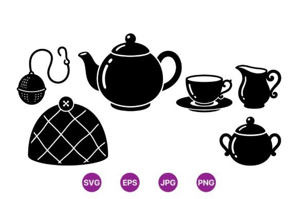 Vintage Tea Set Silhouette SVG Review
