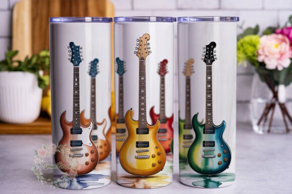 Watercolor Guitars Tumbler Wrap Design Review