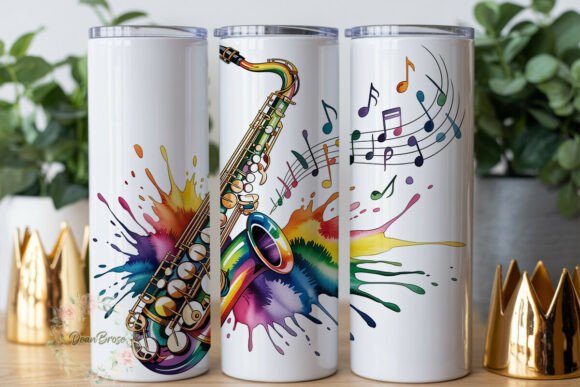 Watercolor Saxophone Music 20oz Tumbler