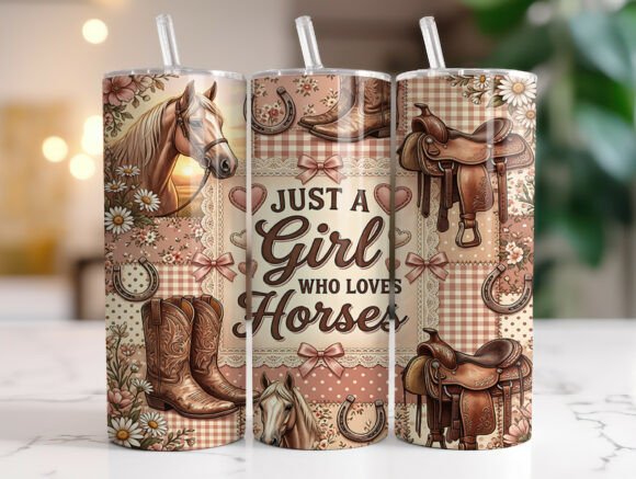 Western Horse Lover Tumbler Wrap PNG Review